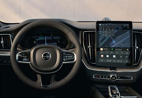 Volvo XC60 interior dashboard with digital display and center touchscreen