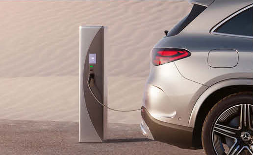 Mercedes-Benz electric SUV charging at home charging station