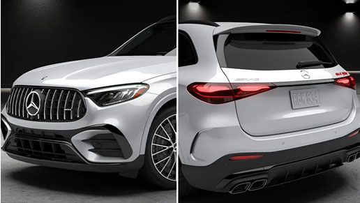 Mercedes-AMG GLC SUV front and rear exterior design highlights featuring performance styling and LED lighting