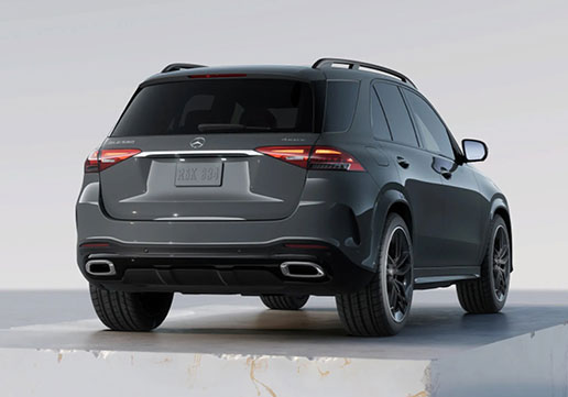 Mercedes-Benz GLE SUV rear three-quarter view highlighting LED taillights, rear design and luxury SUV styling.