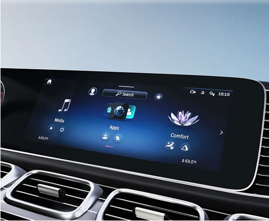 interactive screen of a Mercedes-Benz Vehicle