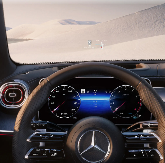 driver dashboard of a Mercedes-Benz vehicle