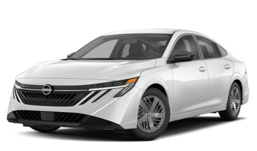 White Nissan Sentra sedan on a white studio background highlighting the exterior design and modern styling