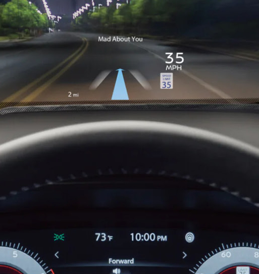 Nissan Rogue infotainment system close-up showing connectivity and driver settings