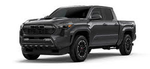 Toyota Tacoma pickup truck in gray color front three quarter studio view