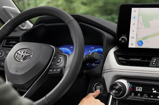 Toyota vehicle interior dashboard and infotainment system