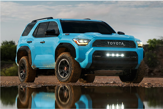 Toyota 4Runner TRD Pro in blue off-road parked near water with rugged design