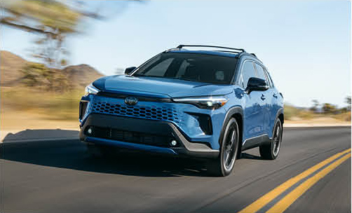 Toyota Corolla Cross SUV driving on an open highway