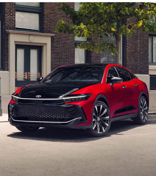 Toyota Crown sedan parked on a city street