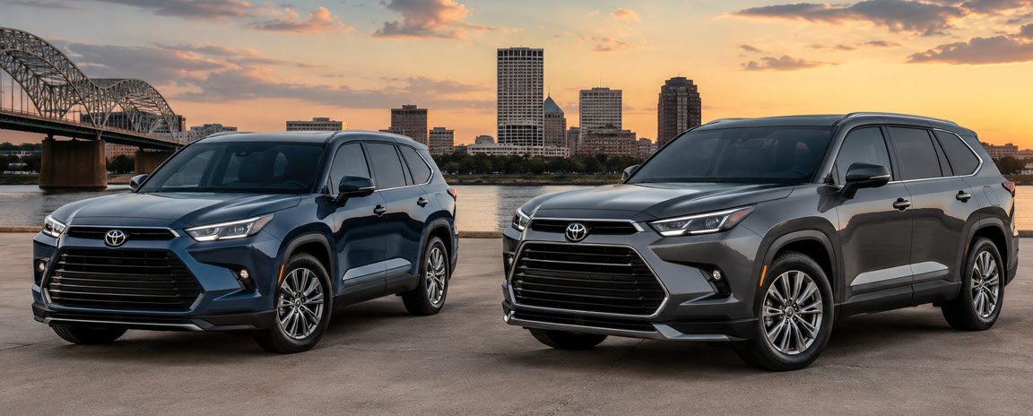 Toyota Grand Highlander trim comparison highlighting exterior styling and premium SUV design options