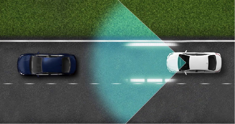 Toyotas Lane Keeping Assist illustration