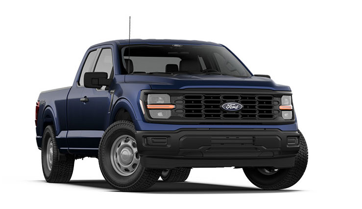 Ford F-150 pickup truck shown on a studio background in blue