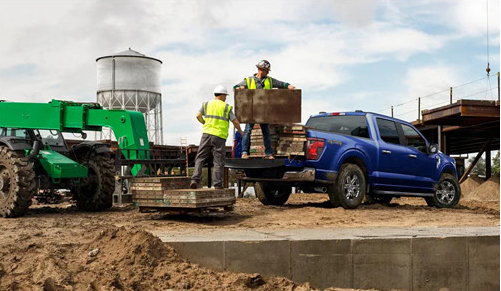 Ford F-150 pickup truck being used at a construction job site
