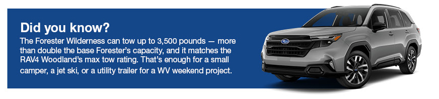 Subaru Forester Wilderness towing capacity information graphic