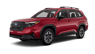 Subaru Forester SUV in red studio view