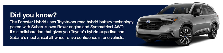 Subaru Forester Hybrid technology information graphic