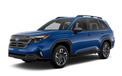 Subaru Forester Hybrid SUV in blue studio view