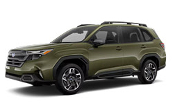 Subaru Forester SUV in green studio view