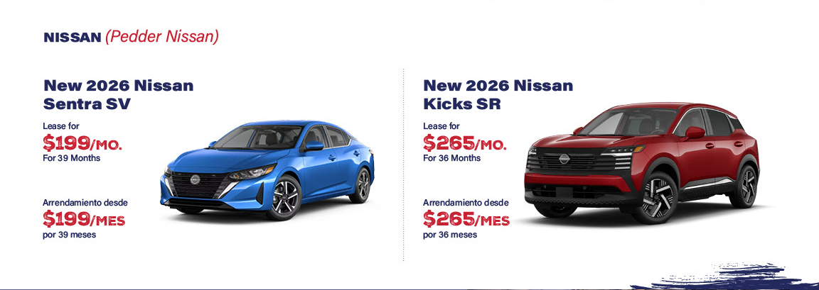 Pedder Nissan Sentra and Kicks July 4th lease specials