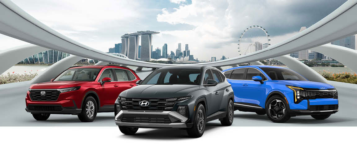 Honda CR-V Hyundai Tucson and Kia Sportage compact SUV comparison lineup