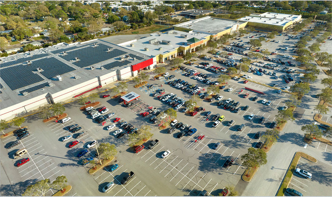 a dealership parking lot