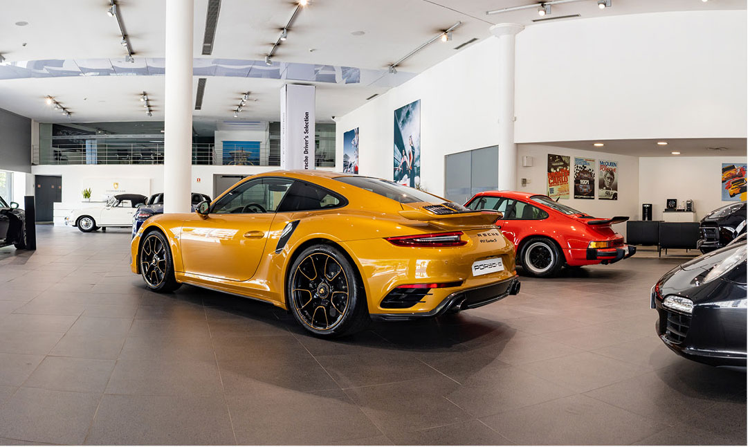 inside of a dealership showroom