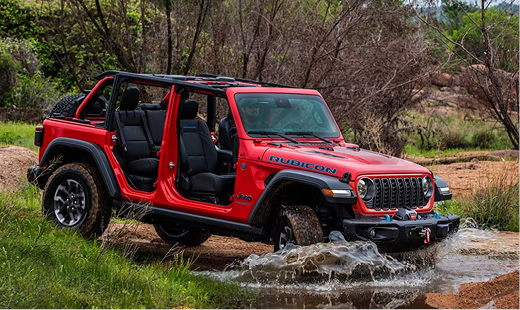 A Jeep Wrangler off-roading