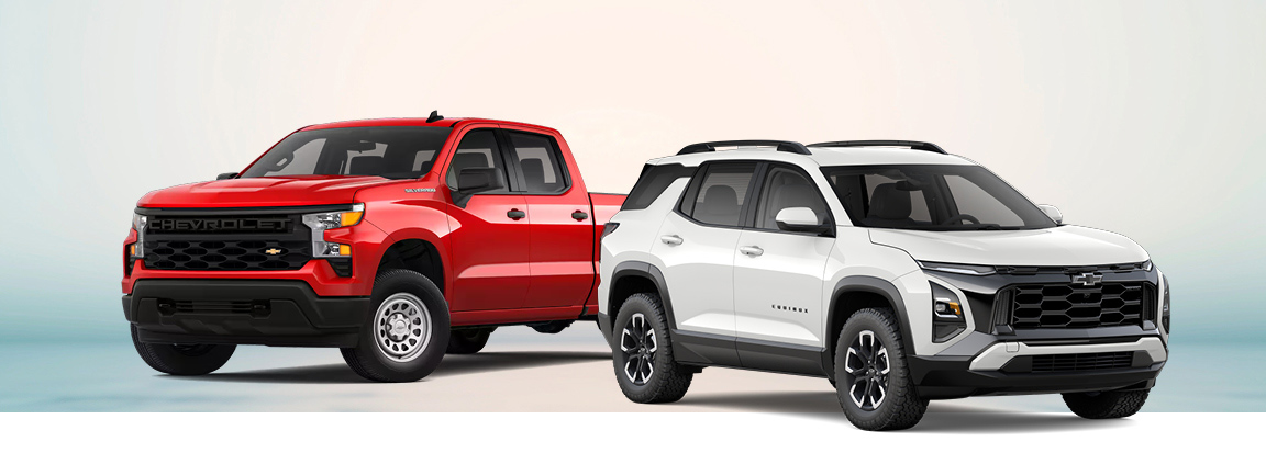 Reliable Chevrolet vehicles including Silverado truck and Equinox SUV at George Nunnally Chevrolet dealership in Bentonville Arkansas