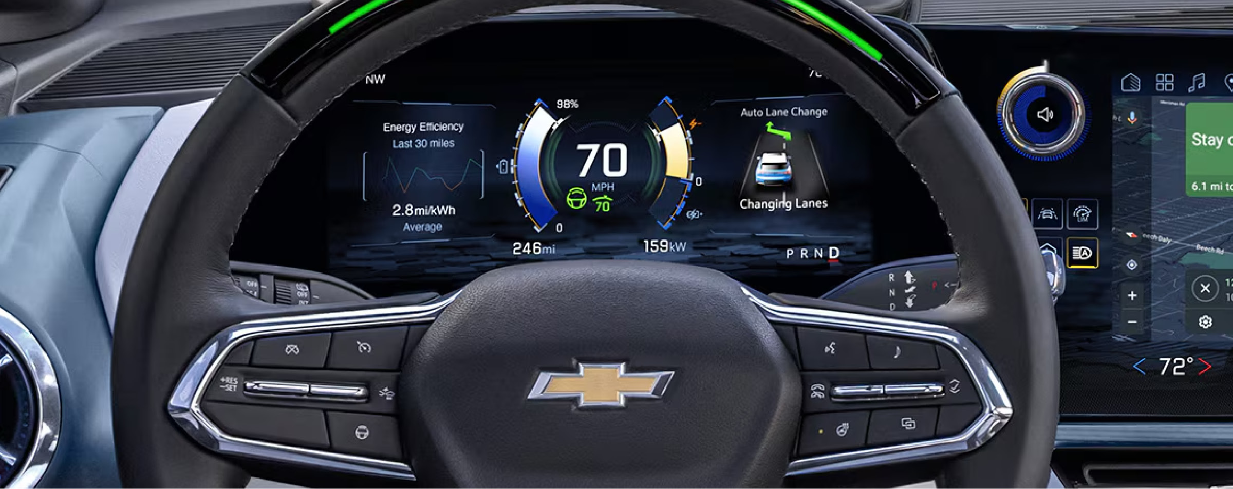 the digital dashboard of a Chevrolet vehicle