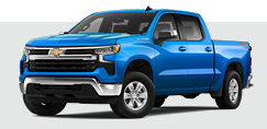 Chevrolet Silverado pickup truck in blue on light background