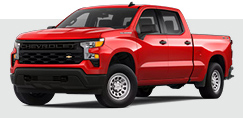 Chevrolet Silverado pickup truck in red on light background
