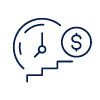 Lease savings icon with clock and dollar symbol