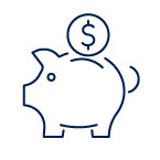 Car financing savings icon with piggy bank symbol
