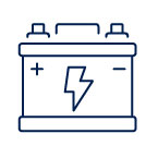 Car battery icon representing automotive battery service and replacement
