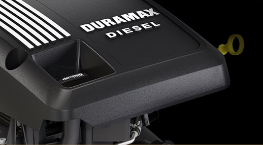 Duramax diesel engine cover highlighting Chevrolet Silverado diesel powertrain technology